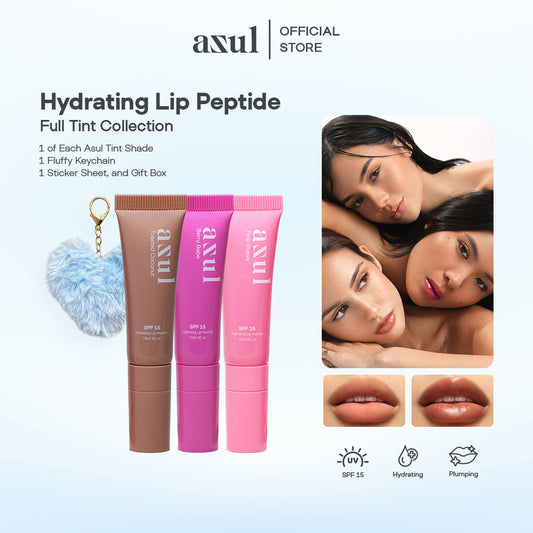 [Bundle of 3 - All Shades] Asul Hydrating Lip Peptide | SPF 15 Protection | Tinted Lip Treatment | Shea Butter & Menthol